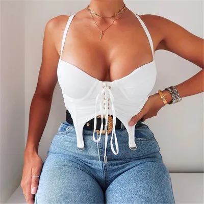 

F11213A 2021 Sexy Sleeveless vest with pleated sexy crop top for women, White /black / purple / green
