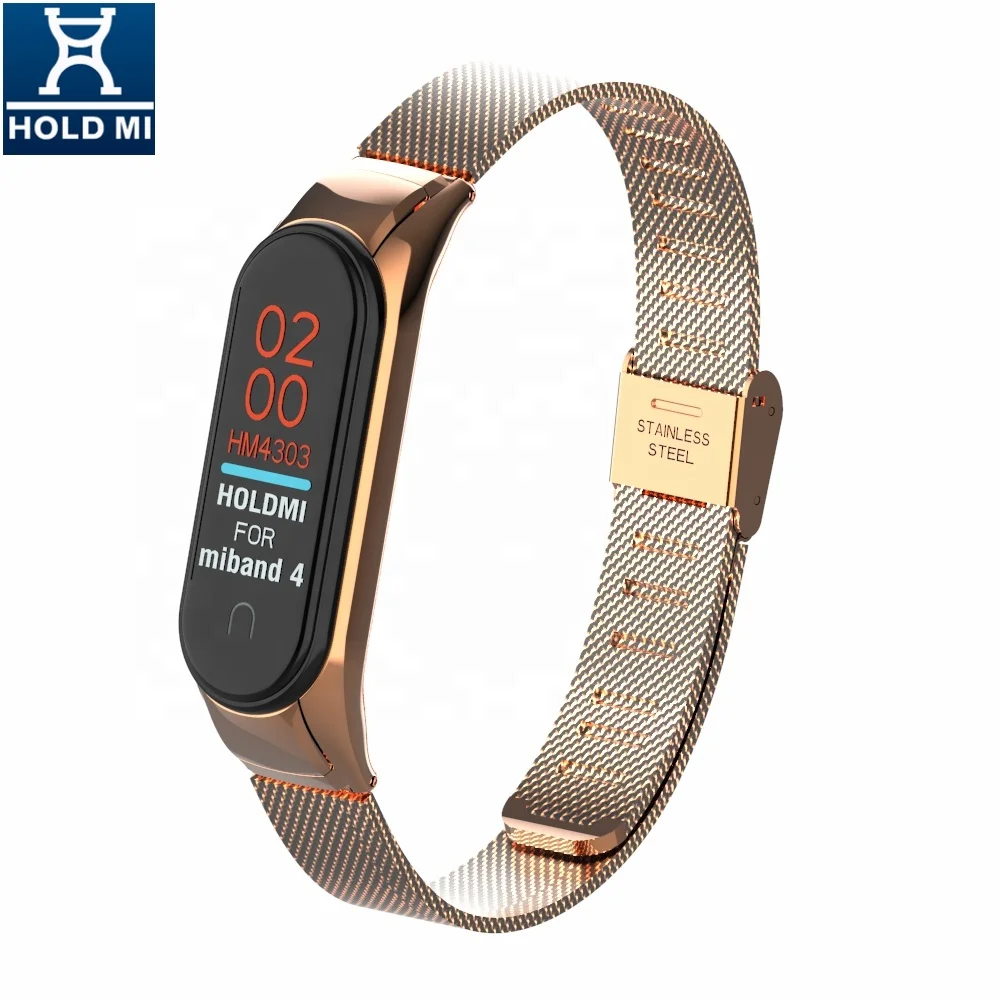 

ODM holdmi 43035 series rose gold stainless steel miband 4 watch strap band for xiaomi band 4 and 3