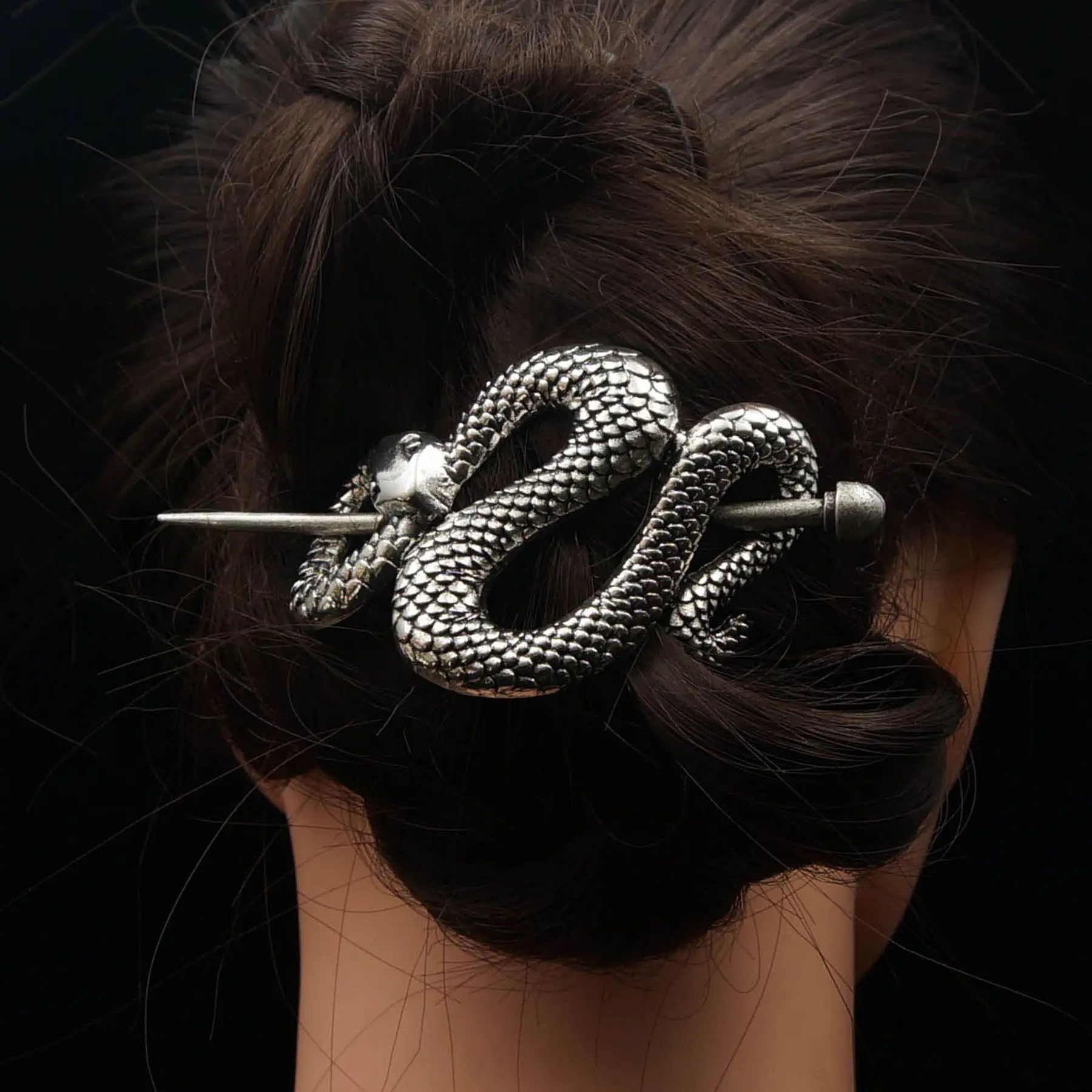 New Punk Snake Hairpin Women Metal Hair Ornament Gothic Jewelry