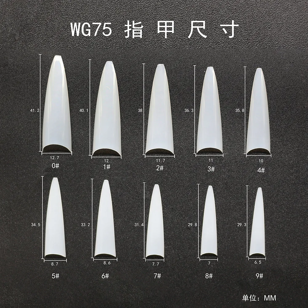 

500pcs/set transparent salon long stiletto press on nails tips clear New Style false nails press