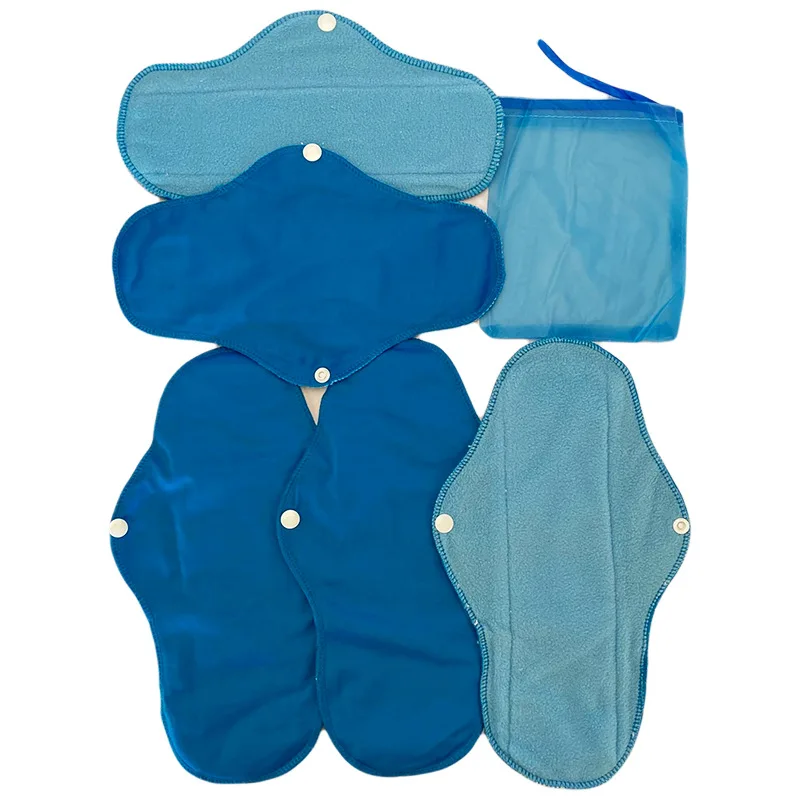 

Middle East fleece sanitary pad set washable maternal sanitary napkin pul waterproof cloth 6pcs/set aunt towel menstrual pads, Print