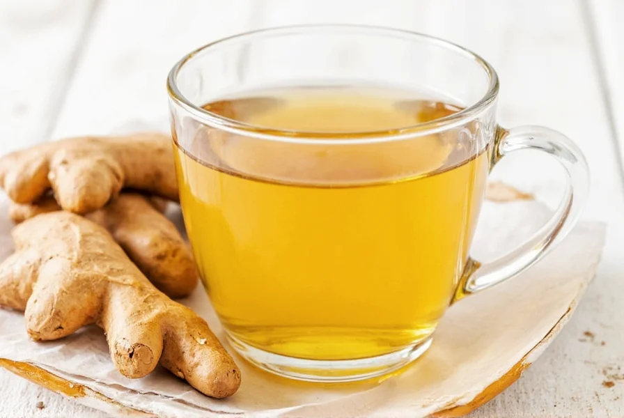 Fresh ginger root and raw honey for making therapeutic tea