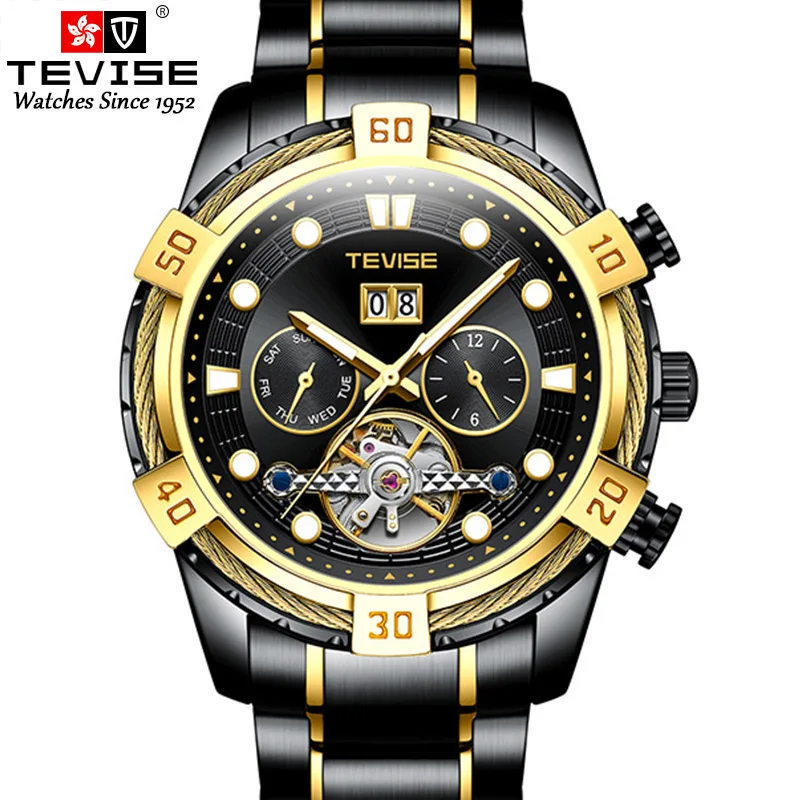 

New style Skeleton machinery luxury watch customized man clock reloj pulsera hombre, Optional