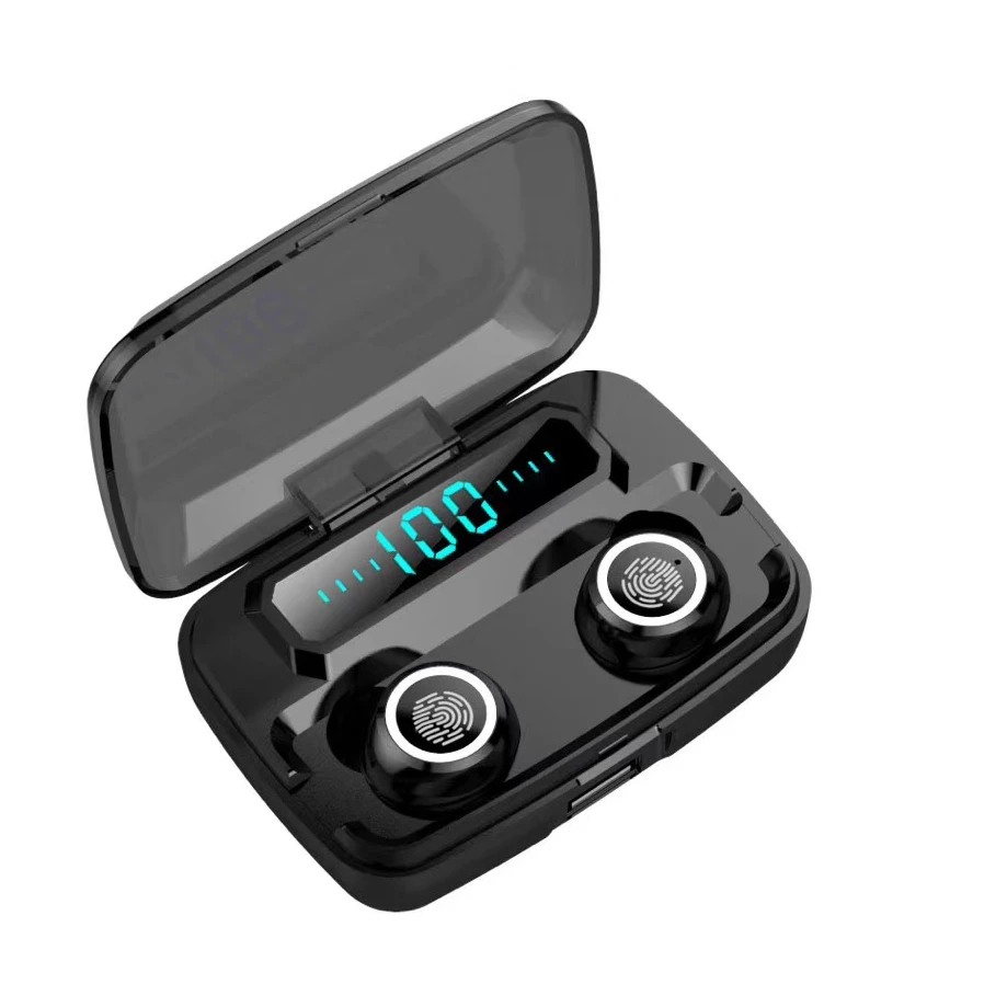 

Premium luxury earbuds handsfree noise cancelling Calling Driver earphone with 3500mah Battery for samsung true wireless earbuds, Black