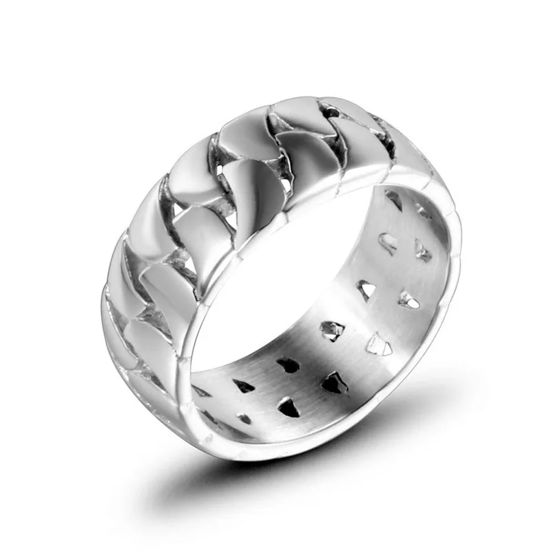 

2021 Sailing Jewelry Female Gift Glossy Ring Hollow Glossy Ring Titanium Steel Hollow Chain Ring