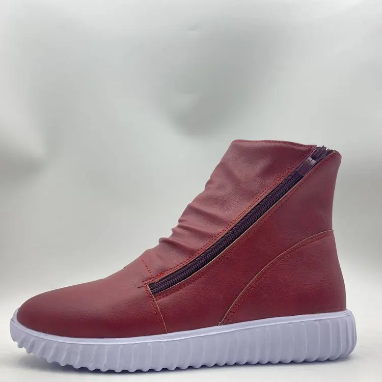 

Amazon AliExpress Hot Sale Simple Ladies Boots Plus Size Candy Color Platform Side Zipper Ankle Boots Women