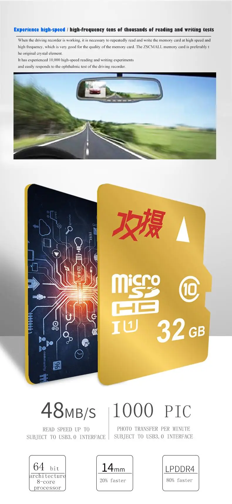 ZSCMALLS Cheap Custom Logo Wholesale 16GB 32GB 64GB 128GB SD Micro TF/SD Memory Card For Camera Car Music MP4 - ANKUX.COM
