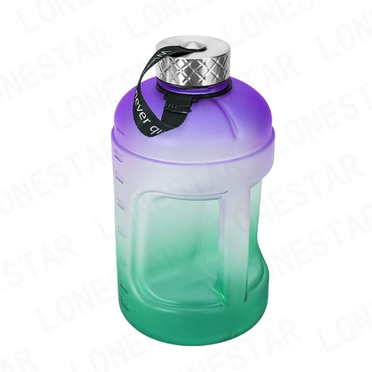 

2020amazon best sellers 2.2L Large Capacity Water Bottle PETG plastic Time Marker water bottle for outdoor custom color logo, Customized color