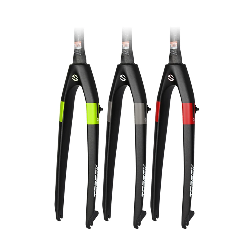 

Factory direct Full Carbon Fiber Bicycle Front Forks Mountain Bicycle tapered rigid fork Grey/Red/Yellow Mtb Bike Fork