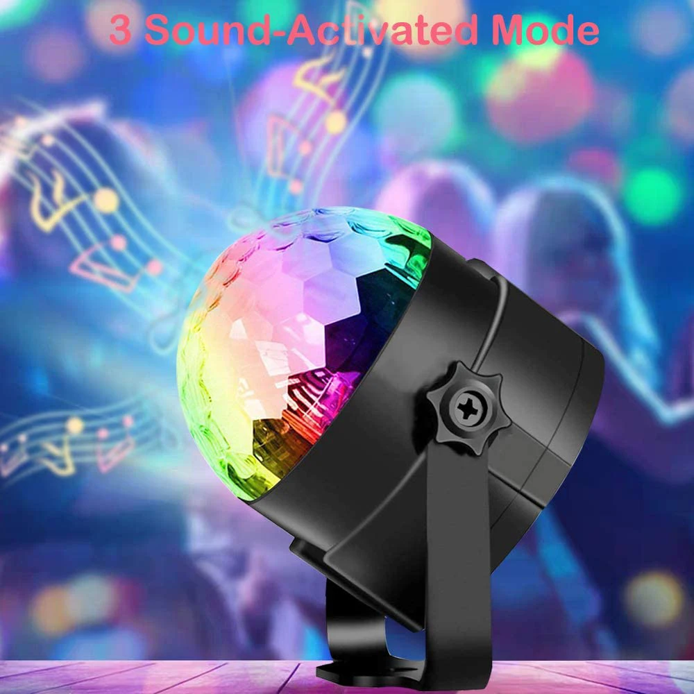 7 Colors Sound Activated Remote Control Dj Lights Rotating crystal disco ball lights Strobe led mini stage party lights supplier