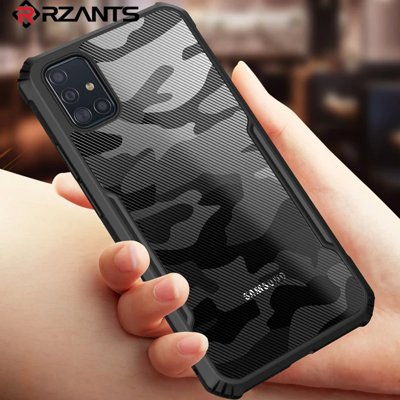 

Rzants For Samsung Galaxy A51 / A71 / M30S / M31 / S10 / S10 Pro Hard Case [Camouflage Beetle] Clear Cover Double