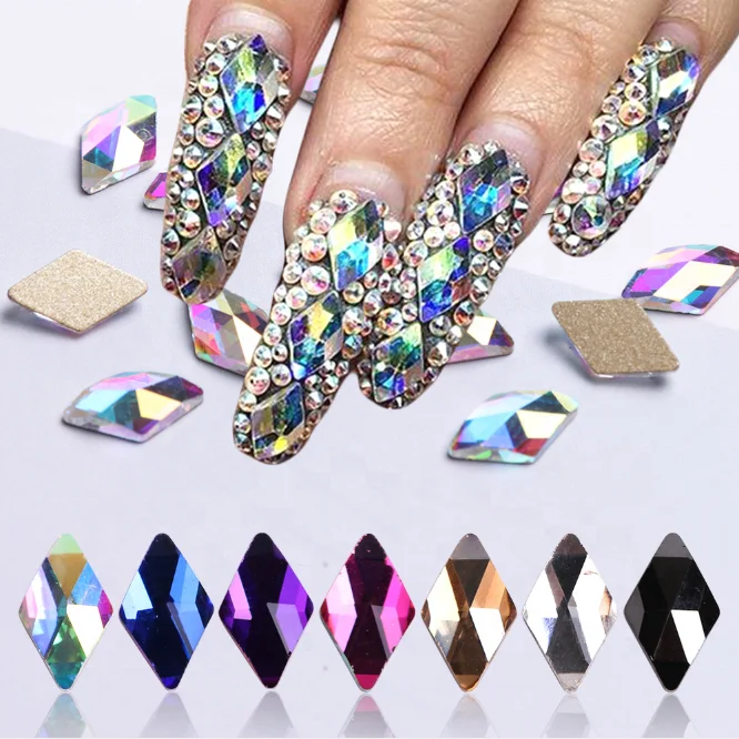 

nail salon professional product Multi Shape Glass Crystal Stone Decoration Design Flatback Nail Rhinestone, Ab color