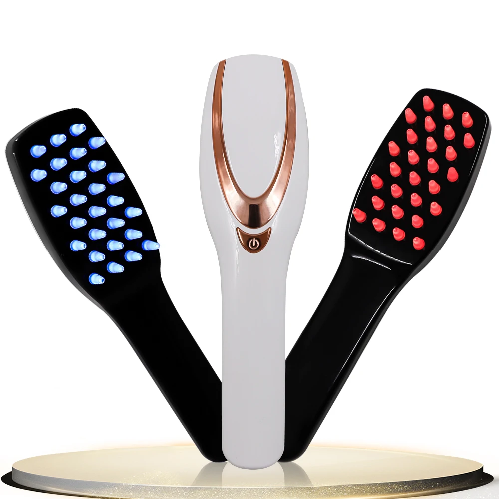 

Beperfect Electric Laser Hair Growth Comb Anti Hair Loss Massage Therapy Infrared Red Light Ions Vibration Massager Comb, Black