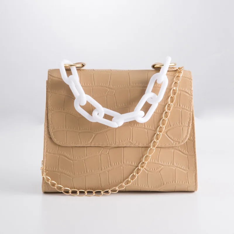 

2021 crocodile pattern plastic hand chain square bag fashion handbags guangzhou high end handbags, Customizable