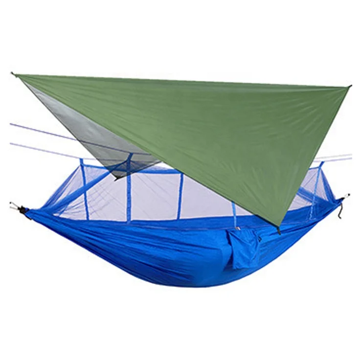 

Comofort portable outdoor tree straps backpacking camping rain fly tarp mosquito net tent hammock with shelter, Customized color