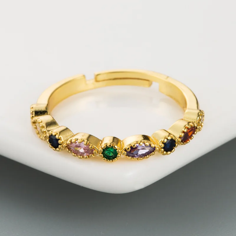 

Dimond ring diamond daimond chunky cute ring cz colorful gold plated 18k 18 k adjustable gemstone couple ring rhinestone 2021