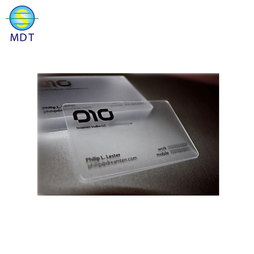 

DU custom transparent card, Cmyk color or pantone color