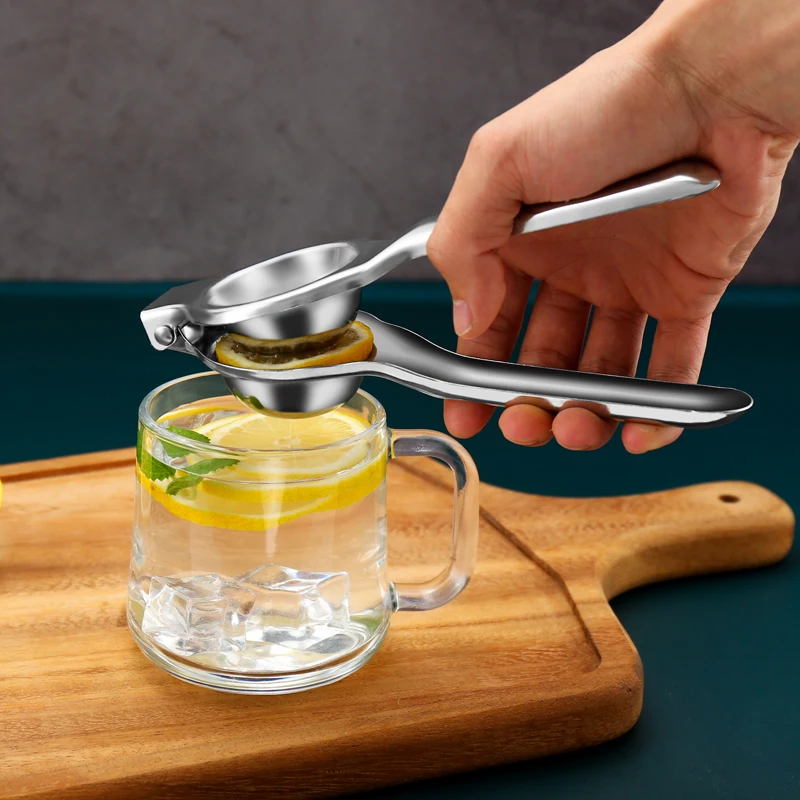 

High Quality Fruit Lime Orange Squeezer Manual Juice Press Stainless Steel Lemon Squeezer Wholesale, Silver