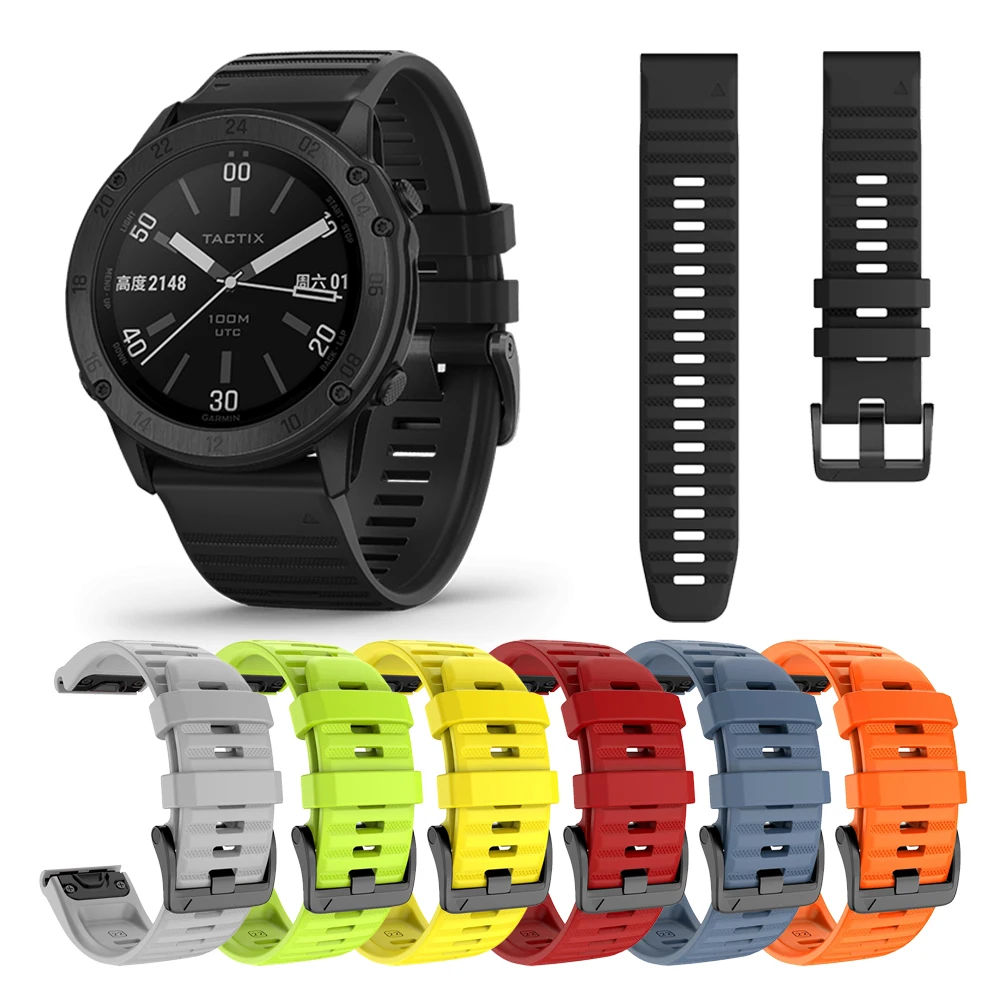 

26 22MM Watchband Strap for Garmin Fenix 6X 6 Pro 5XPlus 935 HR Watch Quick Release Silicone Easyfit Wrist Band Strap