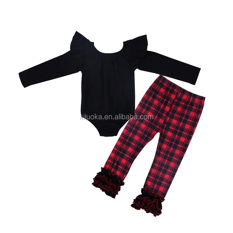 

OEM Service Children Clothing Black Coat Red Check Trousers Children Outfit, Picture