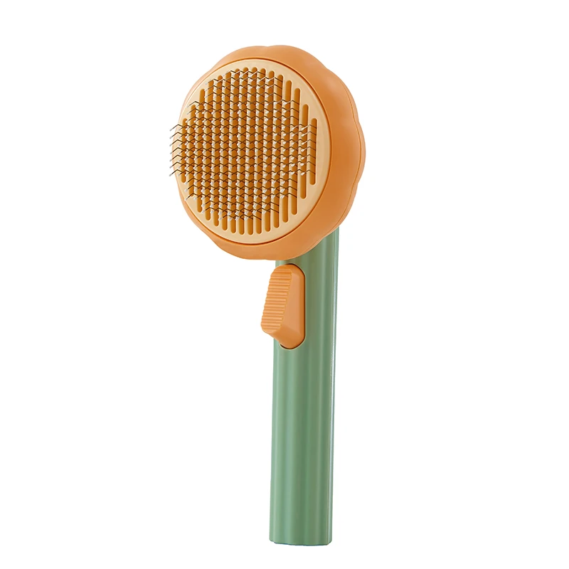 

New Arrival Pumpkin Design Cat Groomer Brush and Dogs Shredding Brush with Massager, Pumpkin, pink, green, white