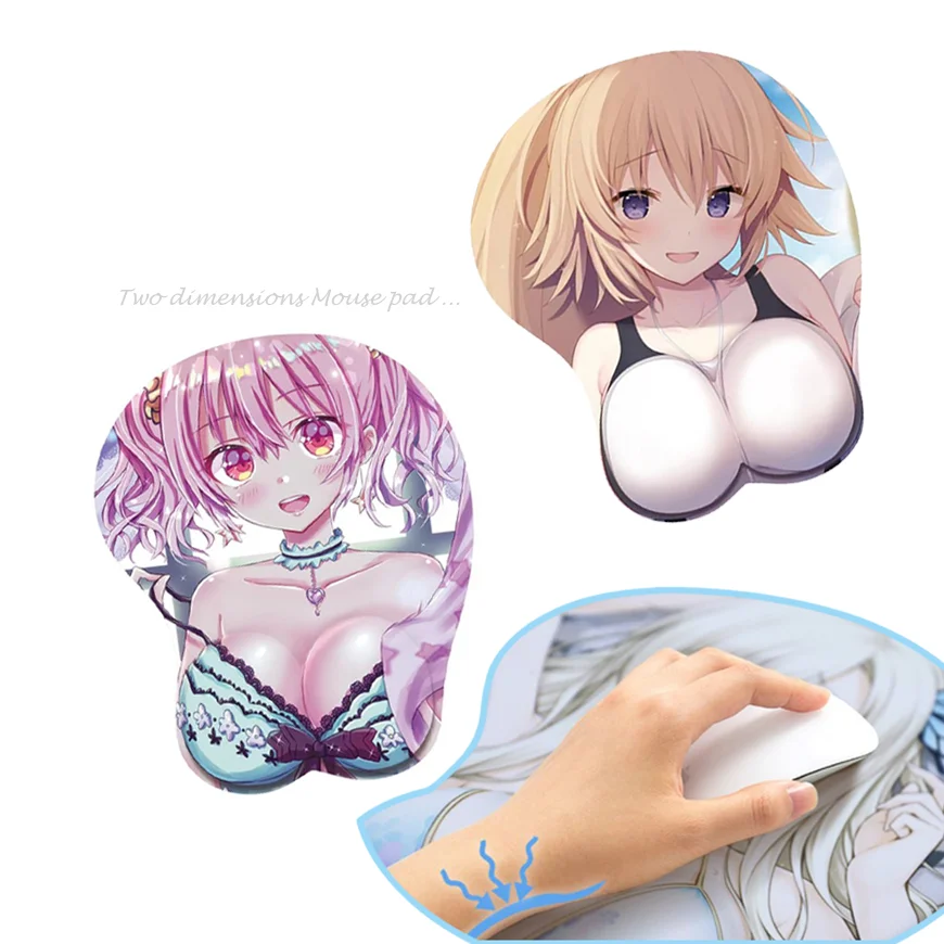 

Ergonomic wrist rest support PU silicone anime 3D Sexy buttocks breast enhancement Mouse pads