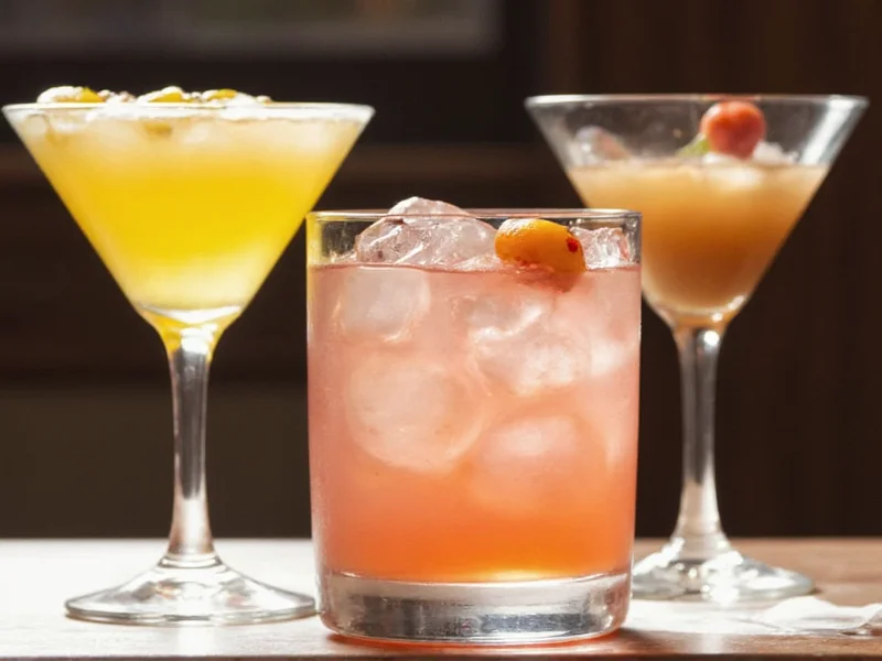 Three classic cocktails made with homemade sour mix