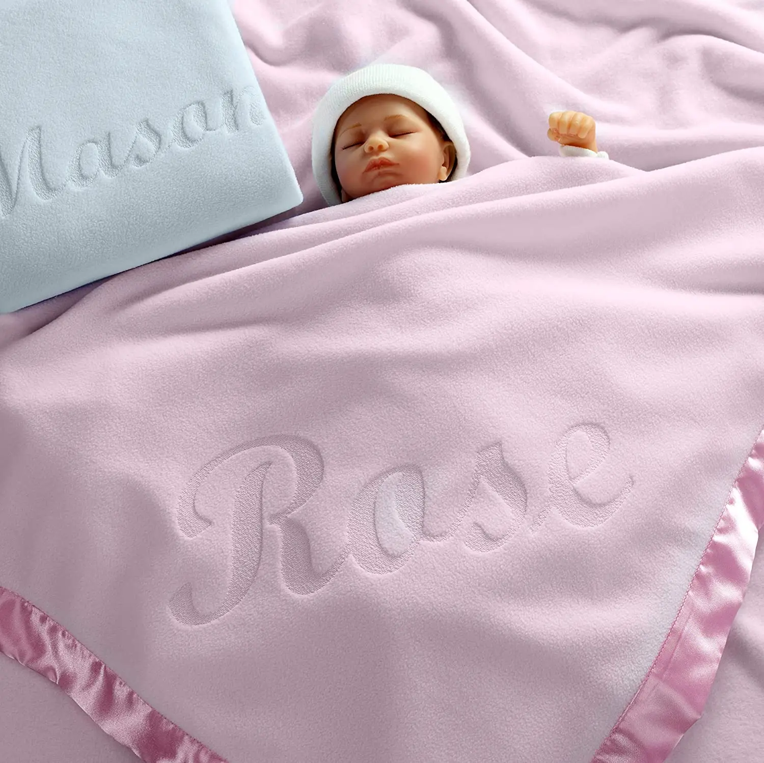 
Custom Catch Personalized silk purple soft blue pink boy girl Baby Blanket for Newborn or Infant Gift with Name 