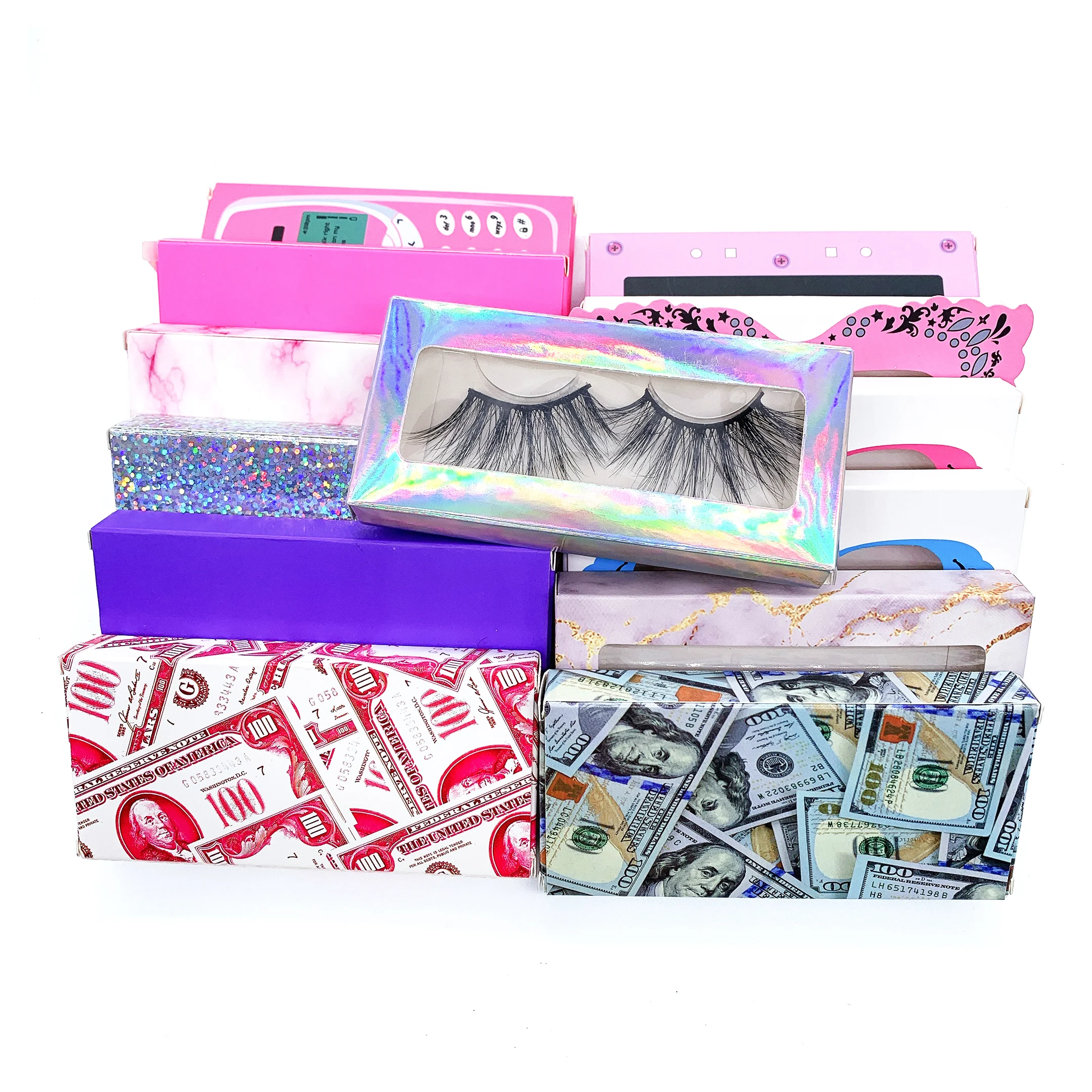 

2021 new arrivals customized boxes 16mm mink eyelashes vendor, Black color