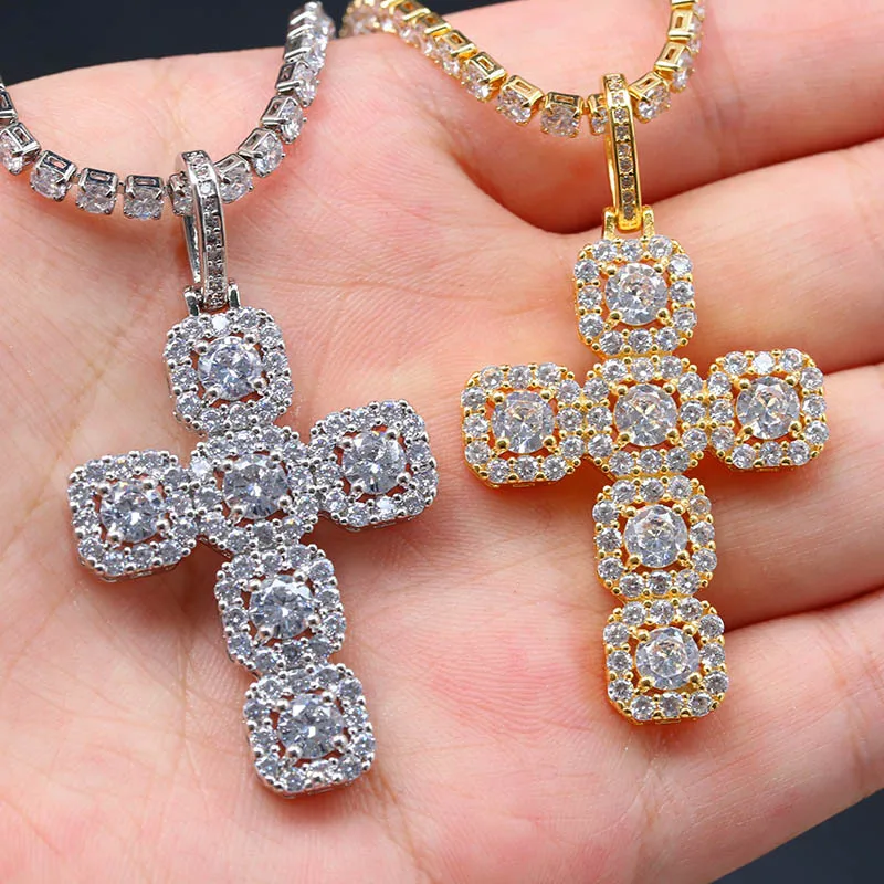 Zircon Cross Necklace Hip Hop