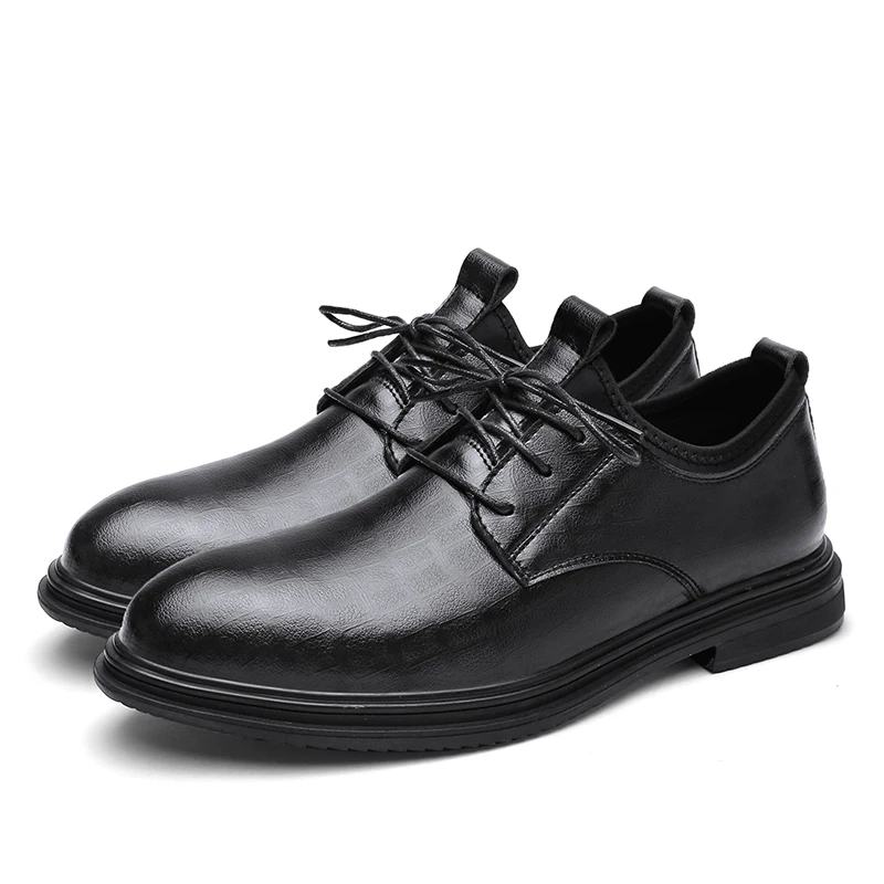 

Free sample hand made oxford dress shoes men leather national, Black