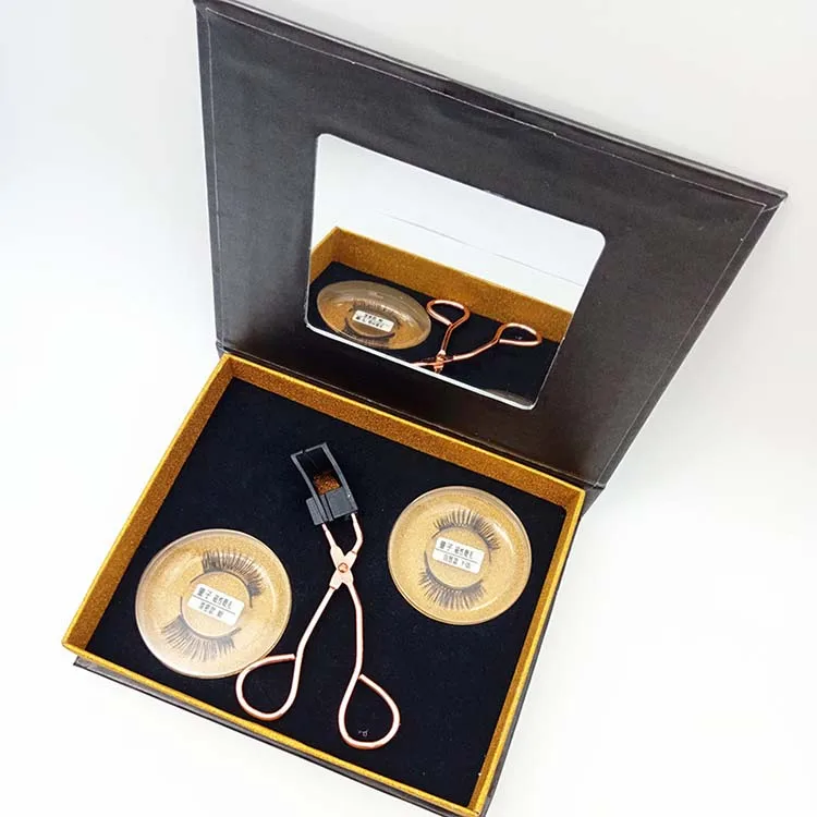 

2020 Private Label Makeup Newest Quantum Magnetic Eyelashes Natural Soft human hair magnetic eyelashes set, Black