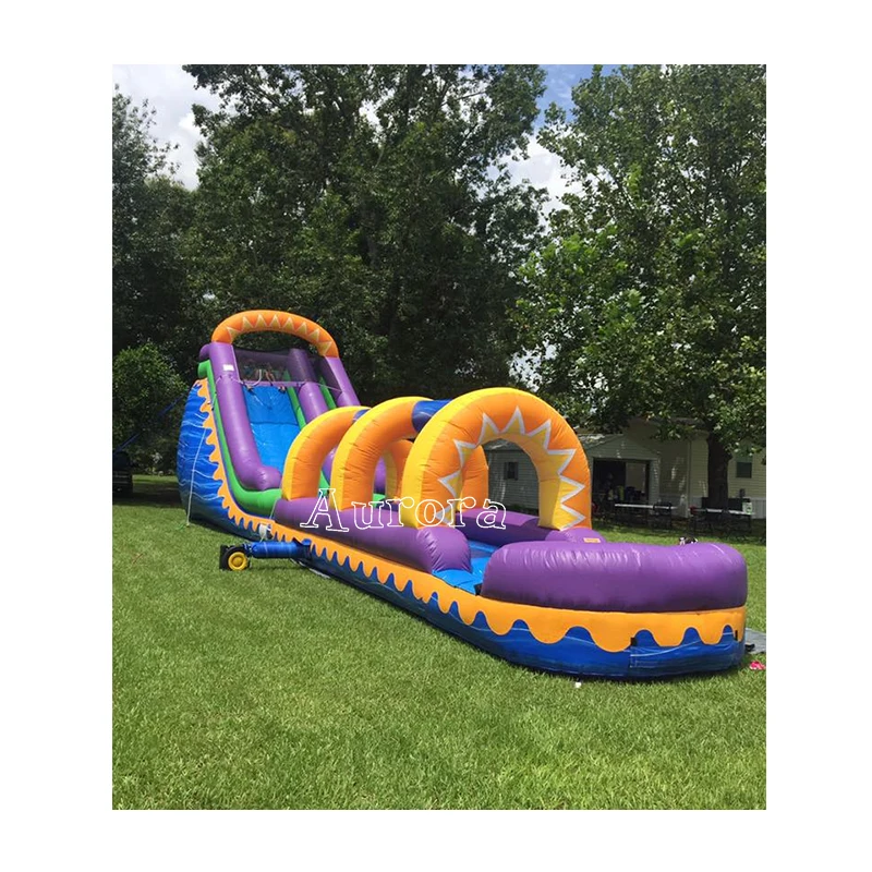 

Inflatable Water Slide Purple Paradise Inflatable Water Slide With Pool, Customized