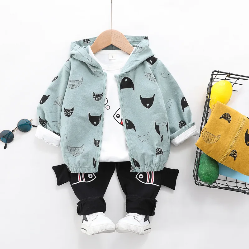 

Factory wholesale good quality Baby boy casual clothes 1-4 years fashion 3 pieces set, As pictures