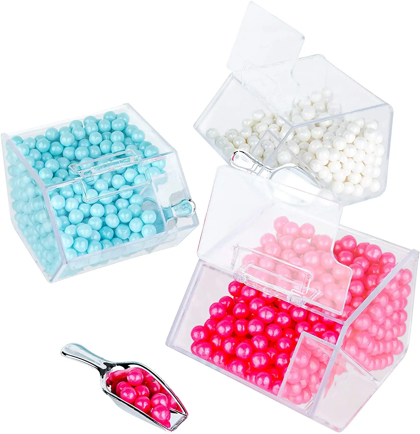 

Candy Box Shaped Acrylic Candy Boxes 6 Pack Perfect for Weddings, Birthdays, Party Favors and Gifts, Clear