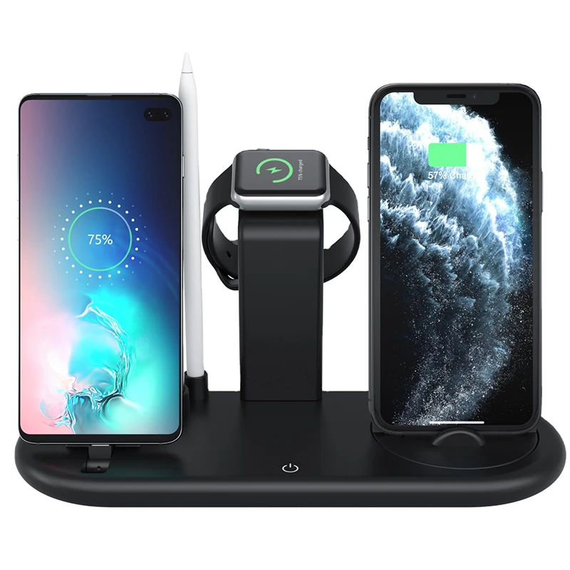 

2022 Universal Ym-ud20 5 In 1 Wireless Charger For Pen Phone Smart Watch Earphone Fast Charging With Led Lamp