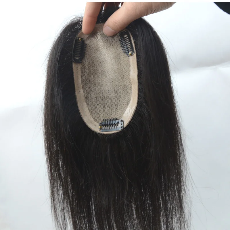 

women topper silk top base remy hair replacement real human hair womens long hair stock toupee