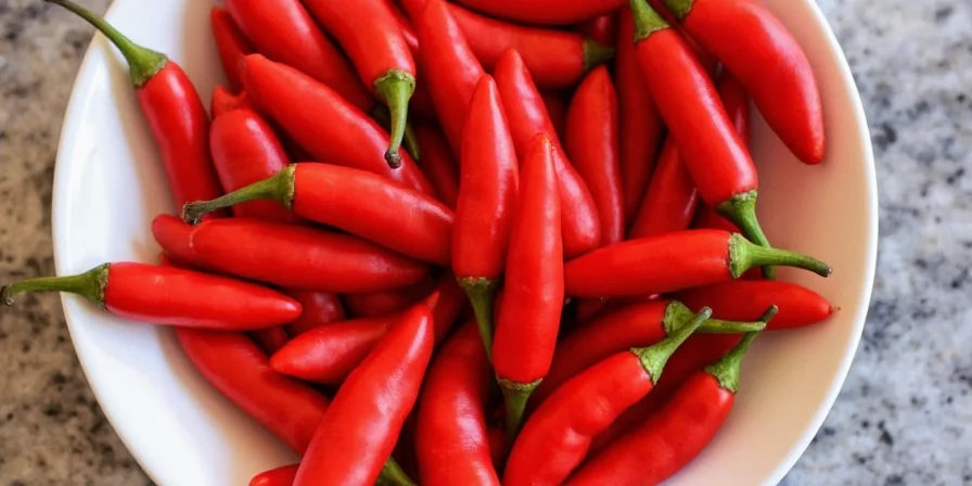 Red Serrano Peppers on the Vine