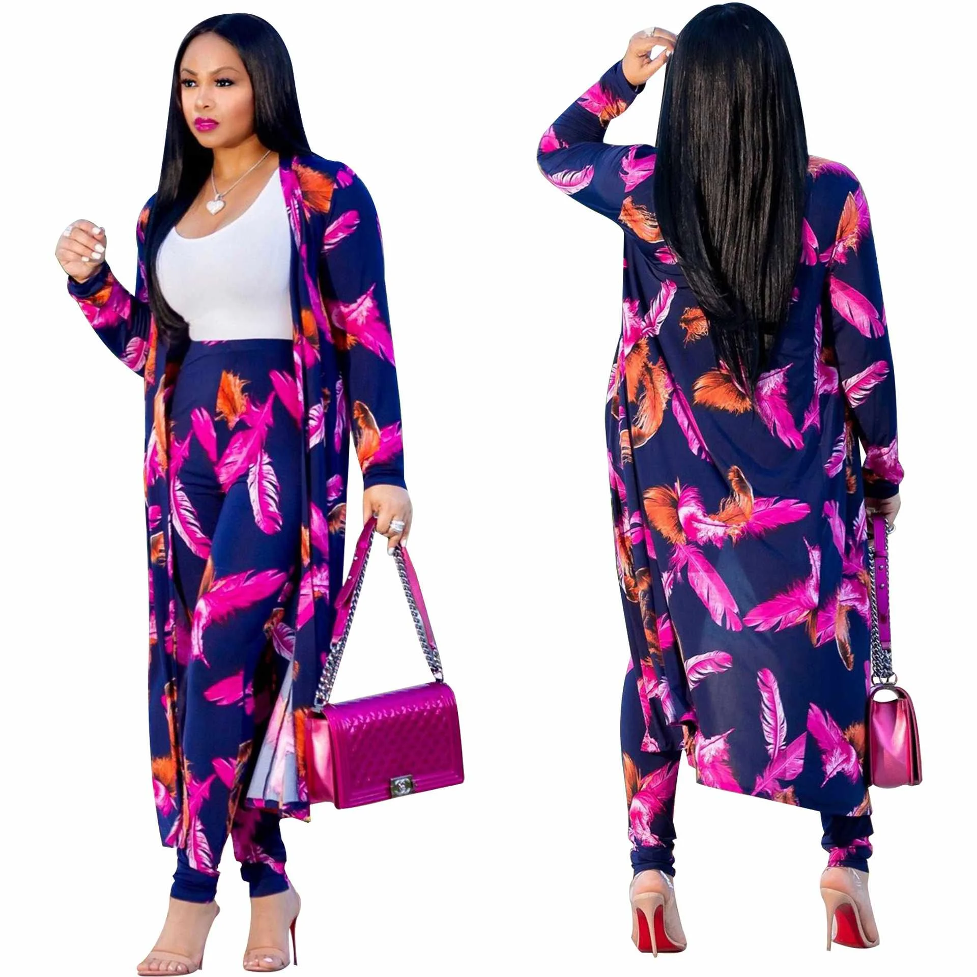 

Women Clothes Vendor 2021 new arrivals sexy printing women two piece set clothing trendy casual 2pcs set woman