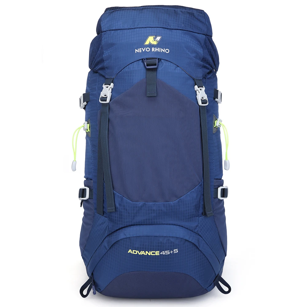 

NEVO RHINO Internal Frame Waterproof Nylon Backpack 50l Outdoor Travel Camping Climbing Trekking Hiking Backpack Bags, Gray/black/green/blue/red