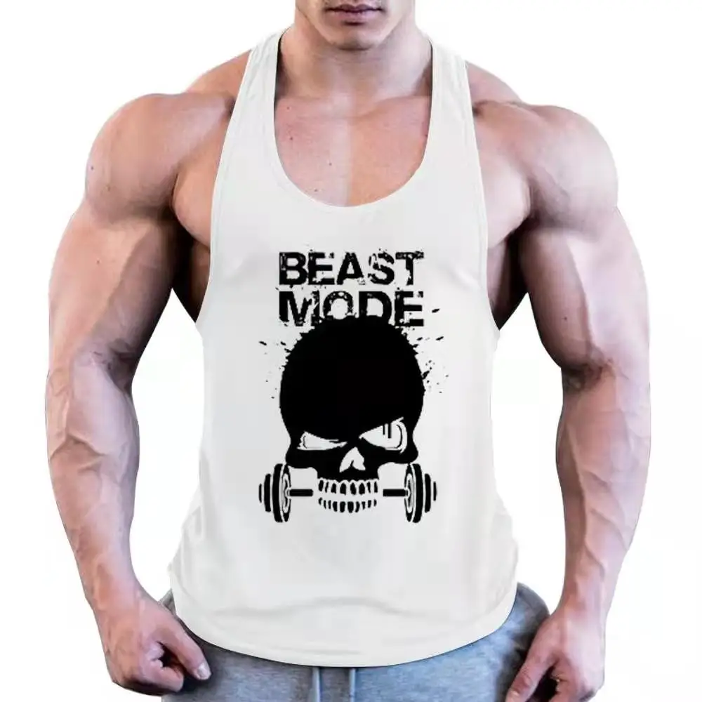 

2018 Men Tank Top Gym.Men Printed Tank Top Cotton Size