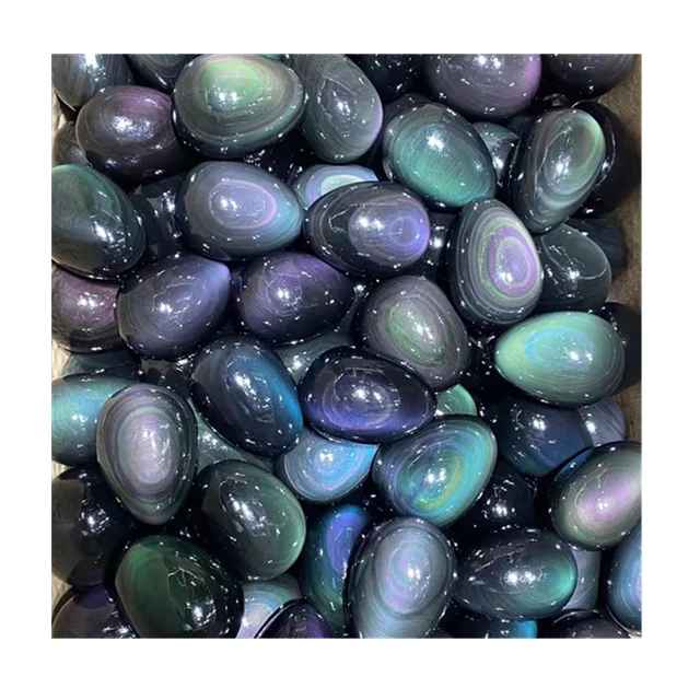 

Natural quarts crystal polished healing stones black obsidian eggs for gemston buyer