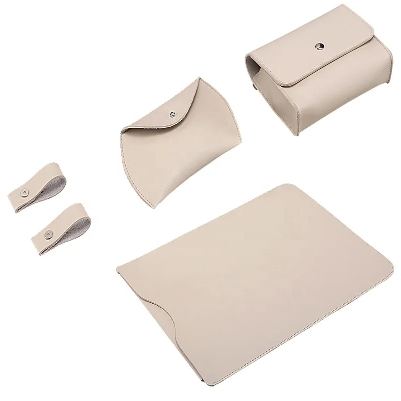

4 In 1 Laptop Sleeve cae for MacBook Air Pro 13 Case , Men Business Laptop Briefcase Bag Leather 12"11.6"15.4" inch