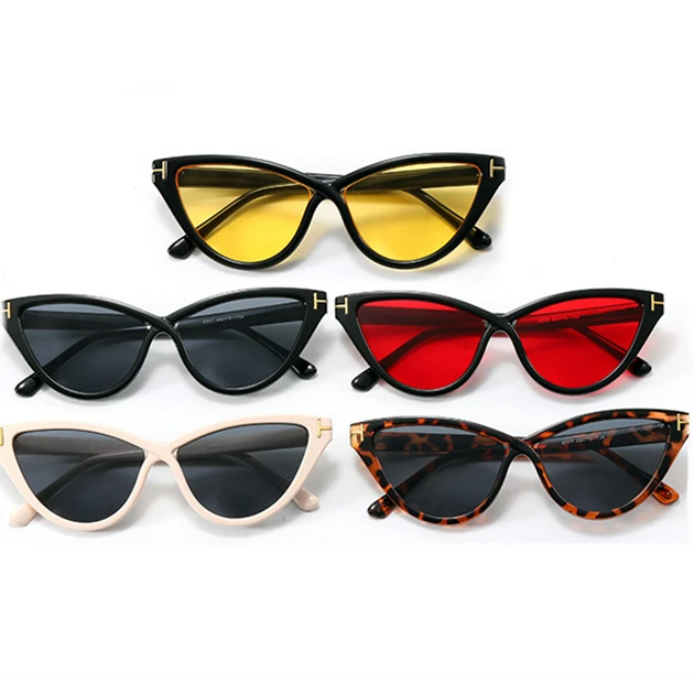 

Hot Selling TOM FQRD Cat Eye Sunglasses Trendy UV400 black women Sunglasses Gafas de sol Small Lunettes ladies sun glasses, Mix color
