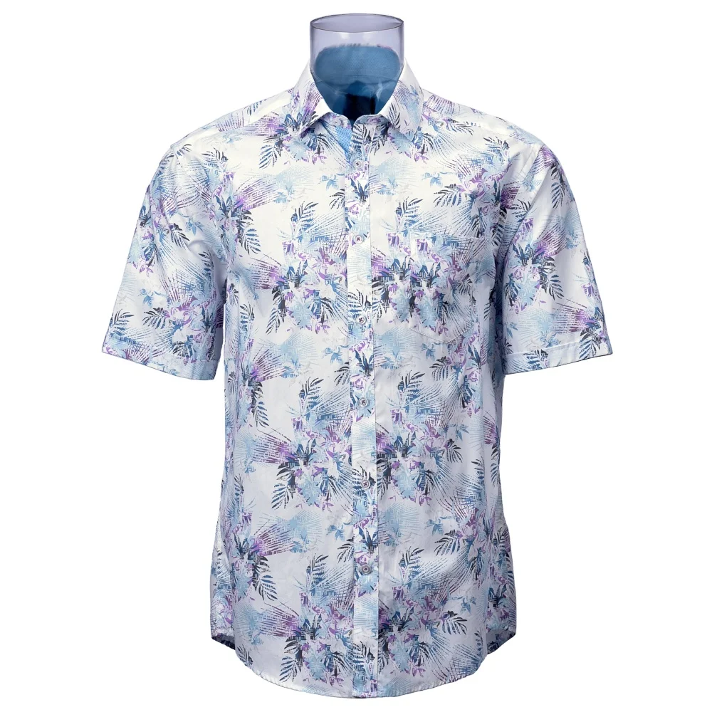 

Best Selling Men's Print Shirt 100% Cotton Short Sleeve Floral Vogue Normal Print Shirt For Men