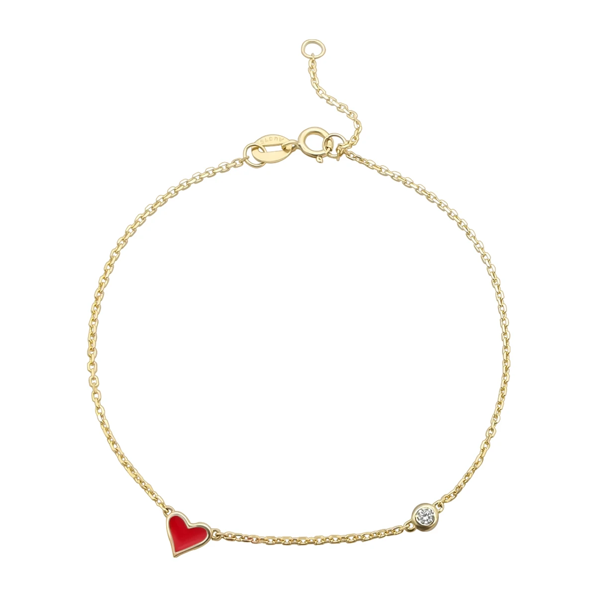 

Wholesale Custom 9K Real Gold Chain Heart Shape Pendant Anklet Bracelet Jewelry For Women