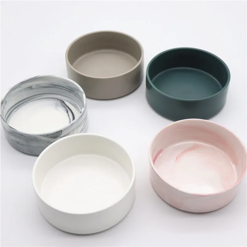 

Factory Direct Sales Customize Luxury Insulated Marble Pet Cat Dog Ceramic Dogs Bowl