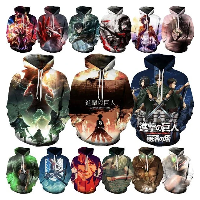 

Attack on Titan 3D Printed Hoodies for Men Anime 3D Printing Hoodies Men Casual Fashion Harajuku Funny Oversized Pullover