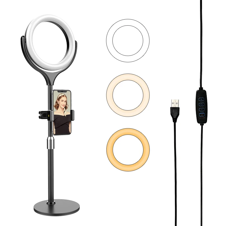 

Ring light stand with phone holder, Black / white