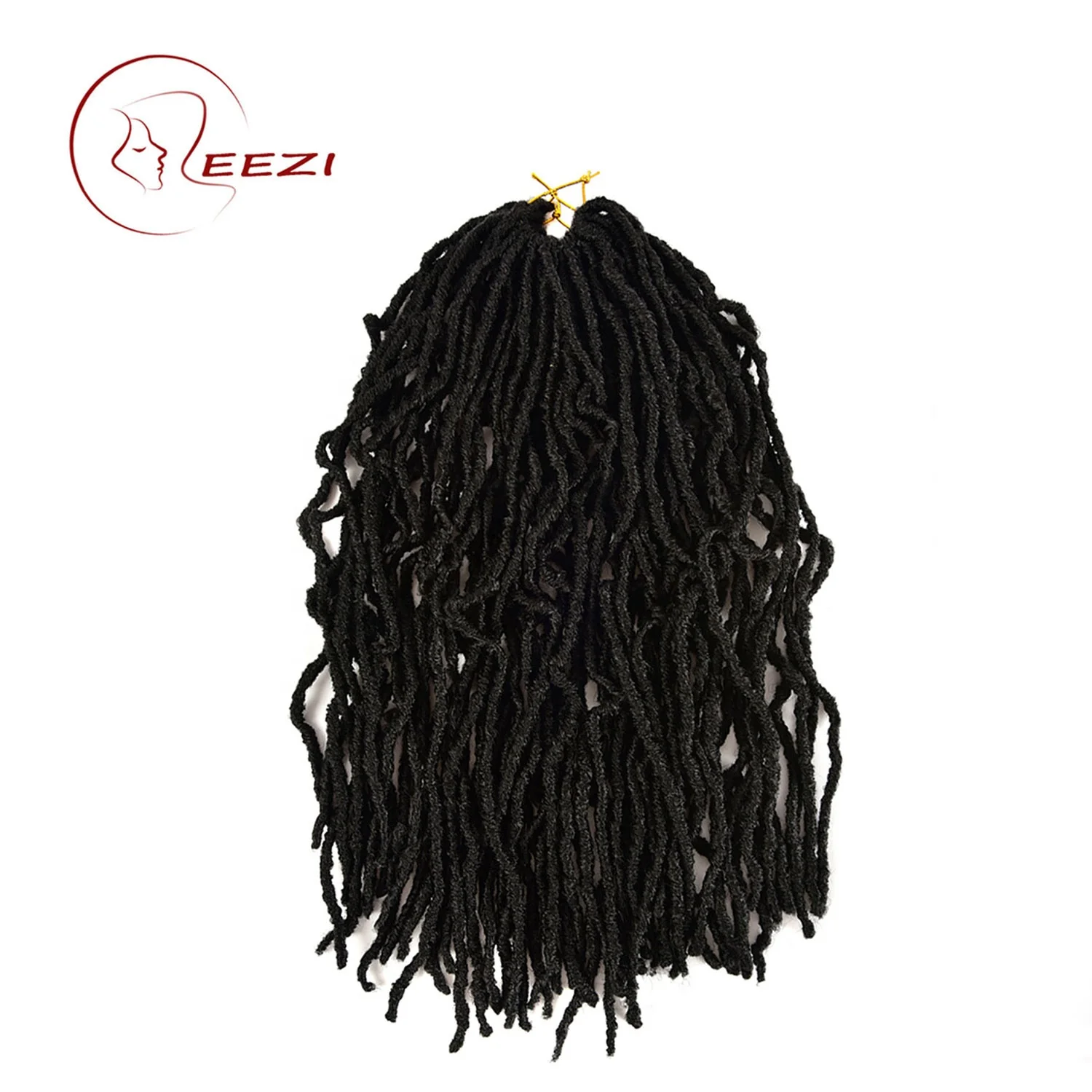 

LEEZI Wholesale 1B Color Dropshipping Goddess Nu Locs with Wrapping Hair 18 inch Soft Crochet Braid Wigs 24 inch